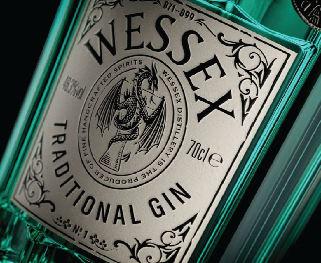 Wessex Gin label printed by Premier Labels